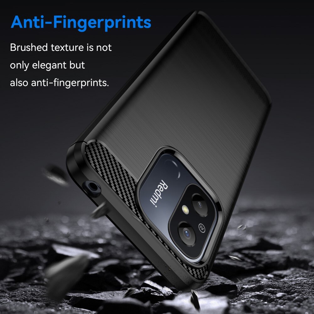 Hoesje TPU Brushed Xiaomi Redmi 12C Zwart