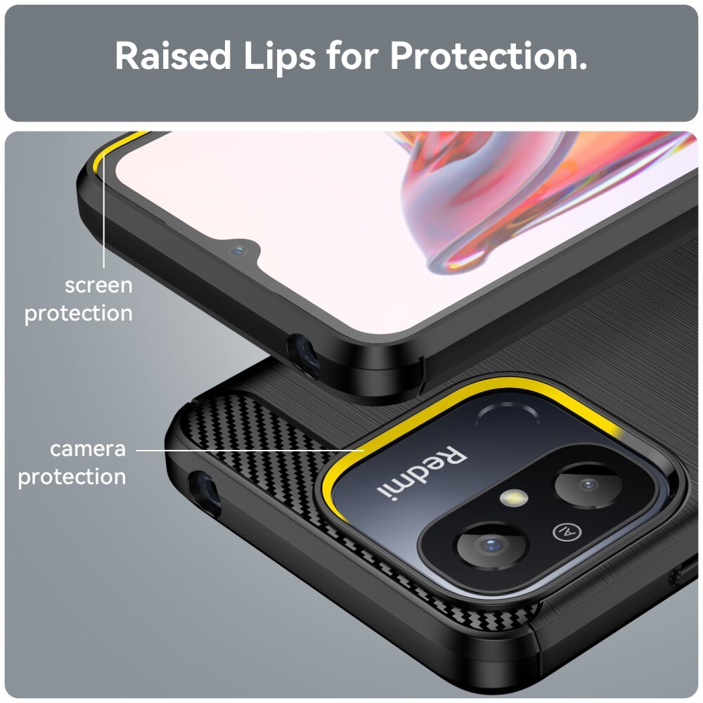 Hoesje TPU Brushed Xiaomi Redmi 12C Zwart