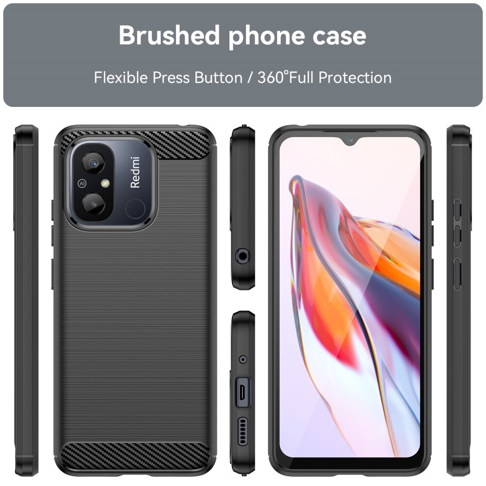 Hoesje TPU Brushed Xiaomi Redmi 12C Zwart