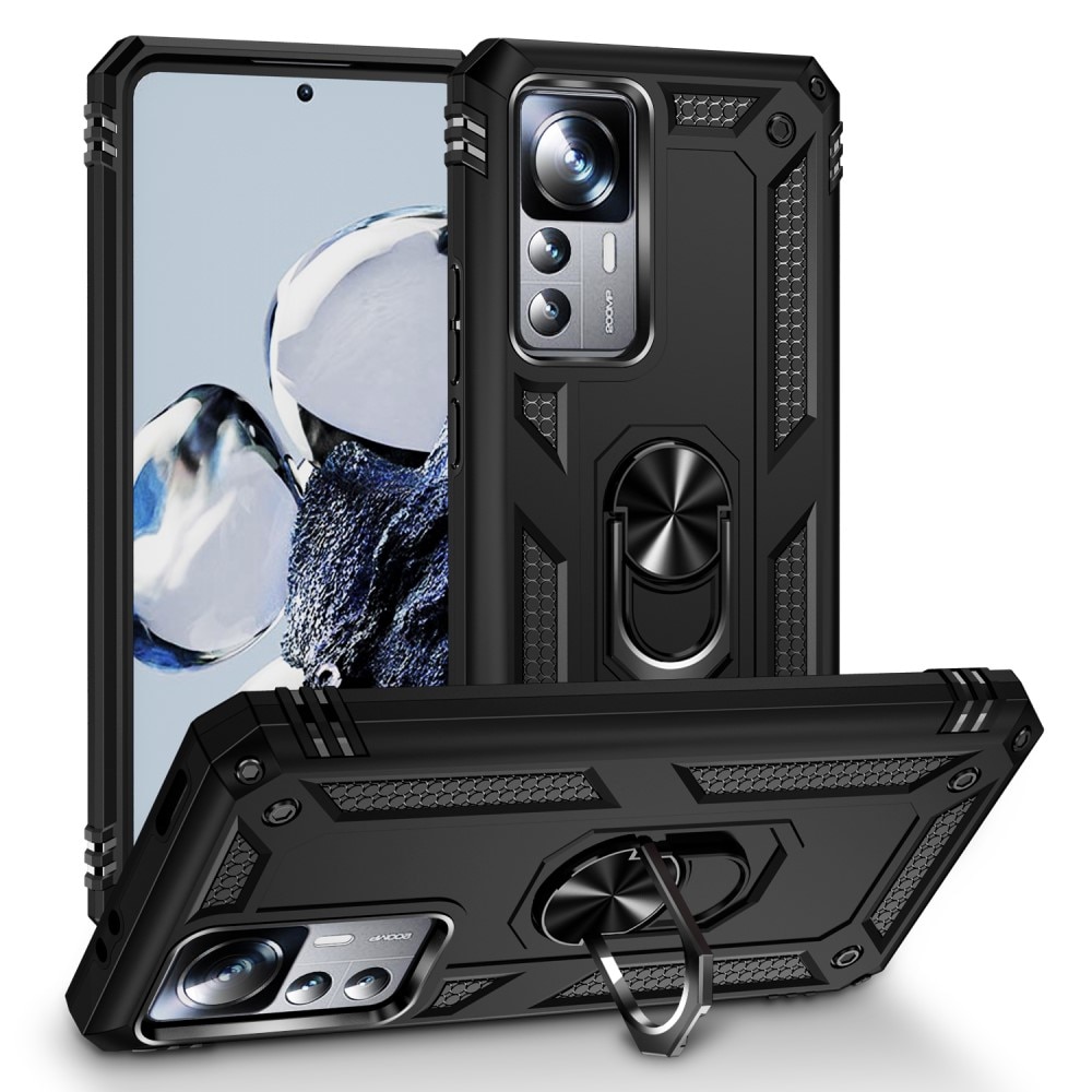 Xiaomi 12T/12T Pro Hybridcase Tech Ring zwart