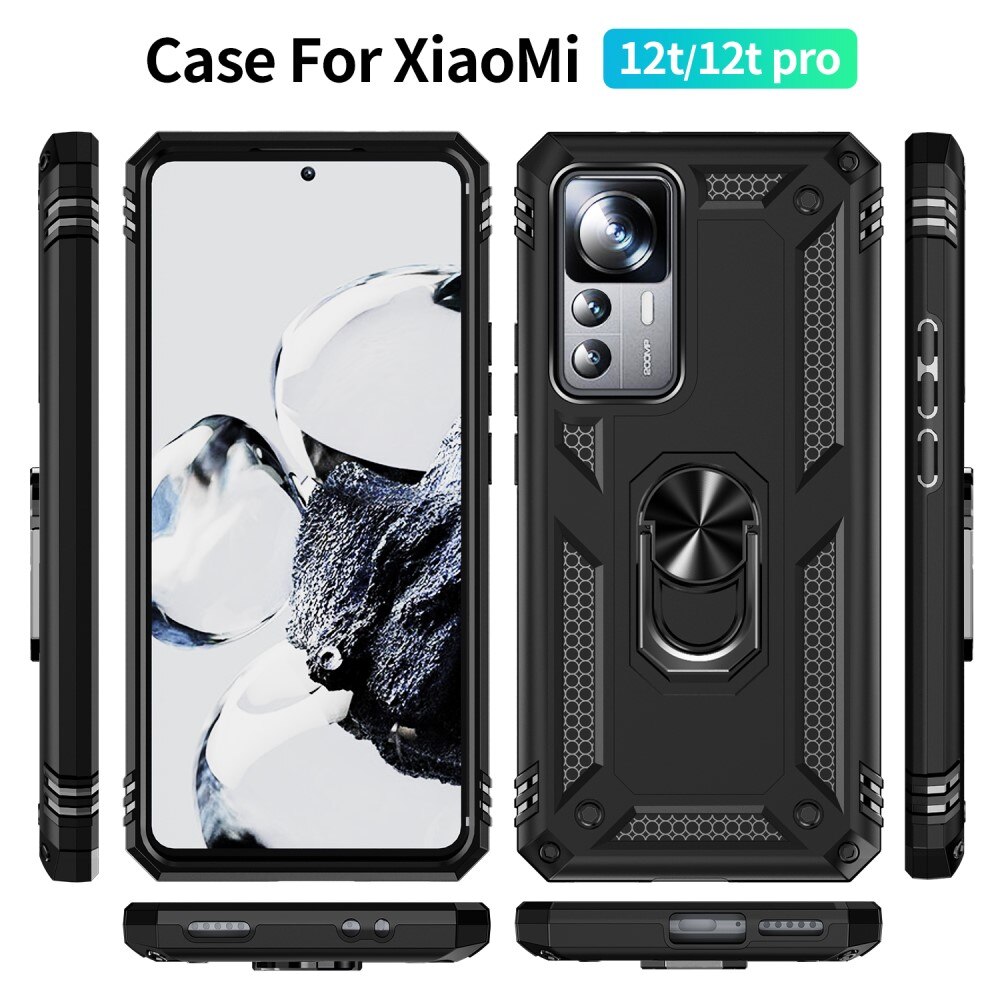 Xiaomi 12T/12T Pro Hybridcase Tech Ring zwart