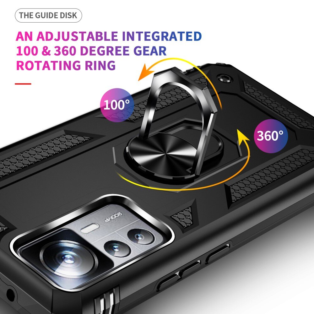 Xiaomi 12T/12T Pro Hybridcase Tech Ring zwart