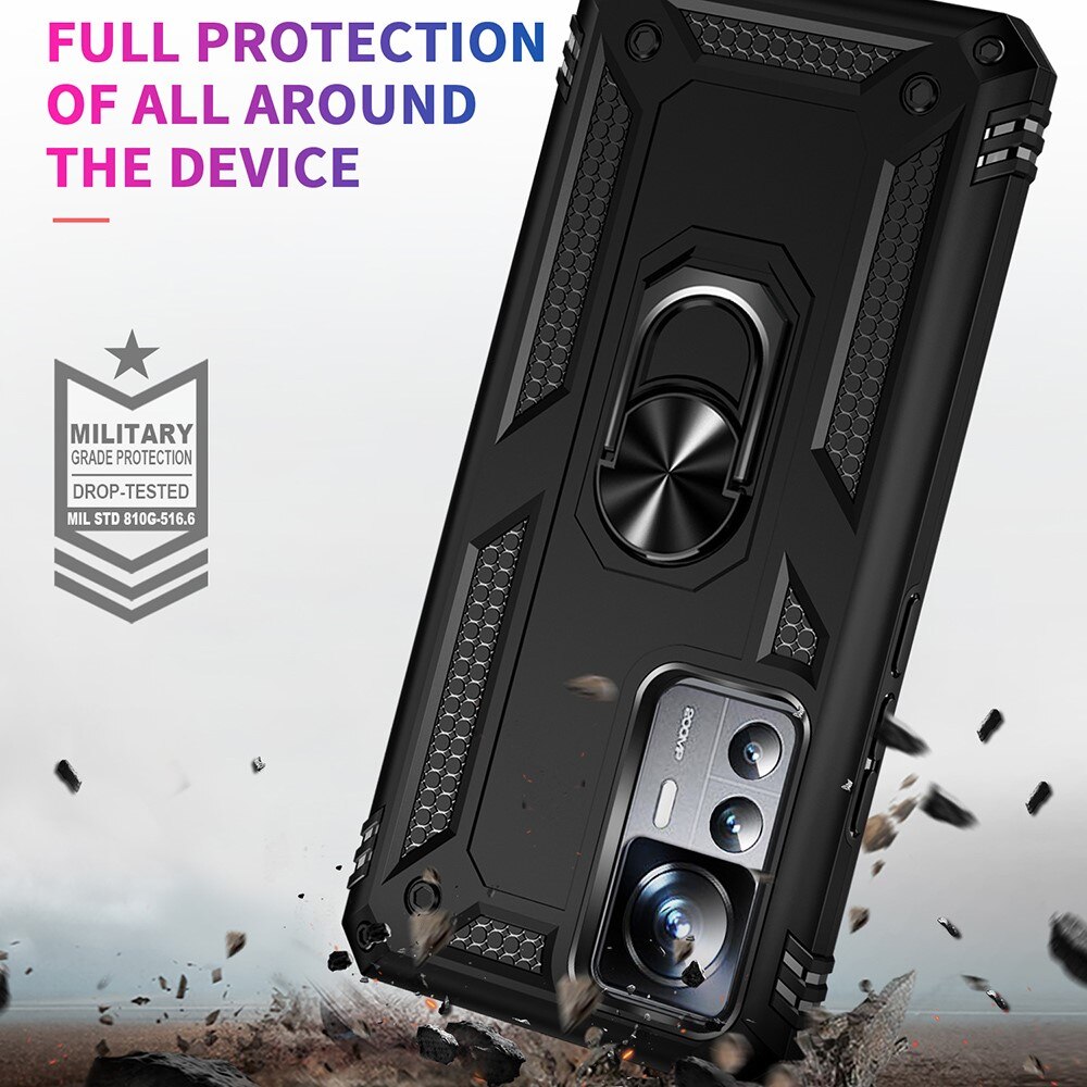 Xiaomi 12T/12T Pro Hybridcase Tech Ring zwart