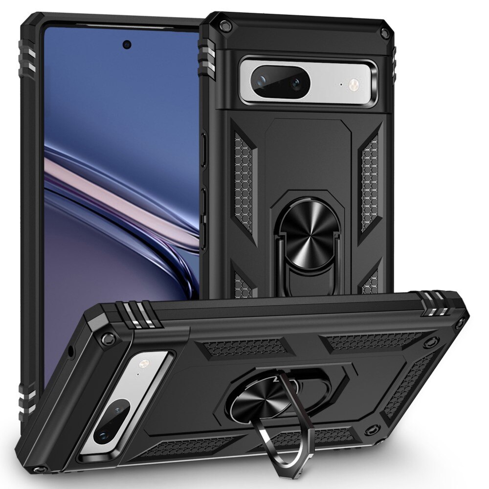 Google Pixel 7a Hybridcase Tech Ring zwart