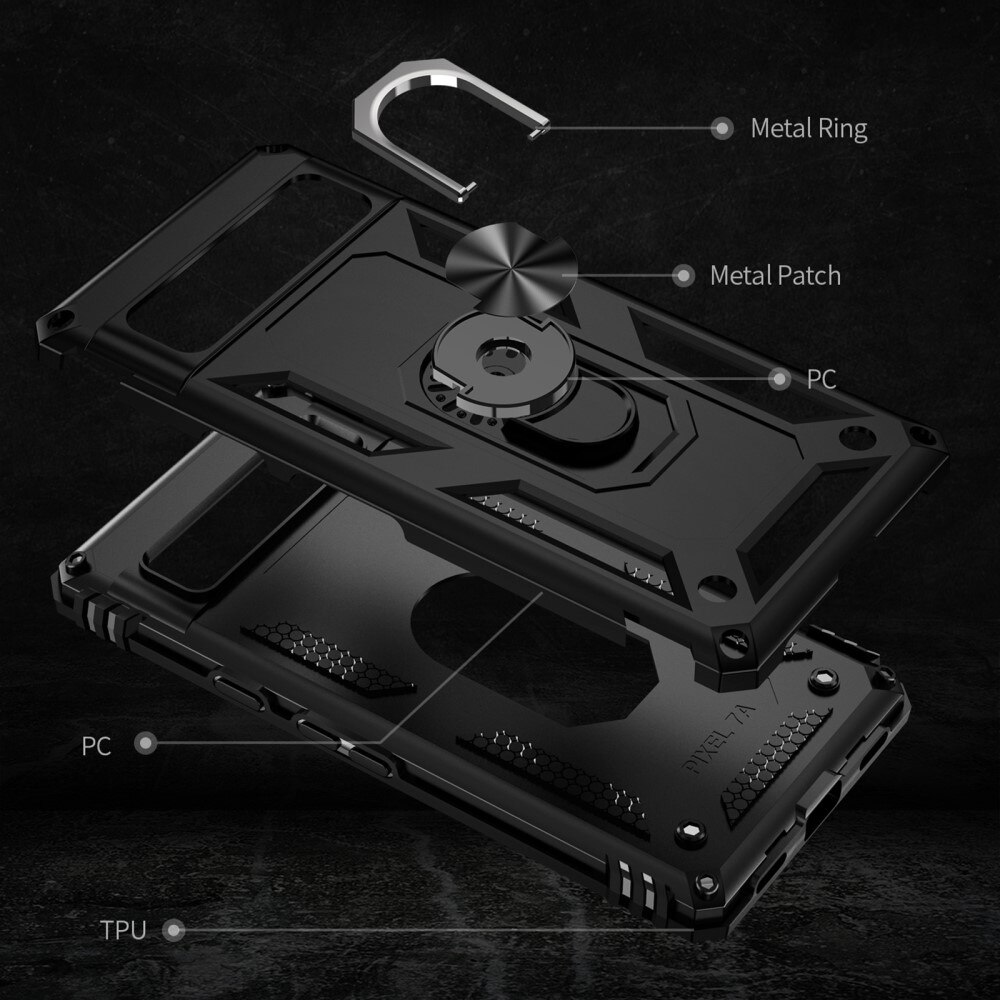 Google Pixel 7a Hybridcase Tech Ring zwart