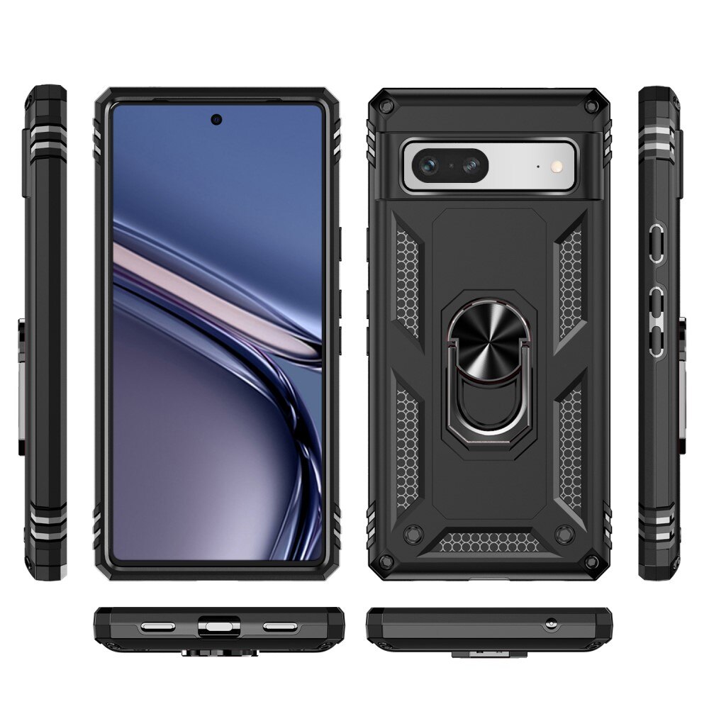 Google Pixel 7a Hybridcase Tech Ring zwart