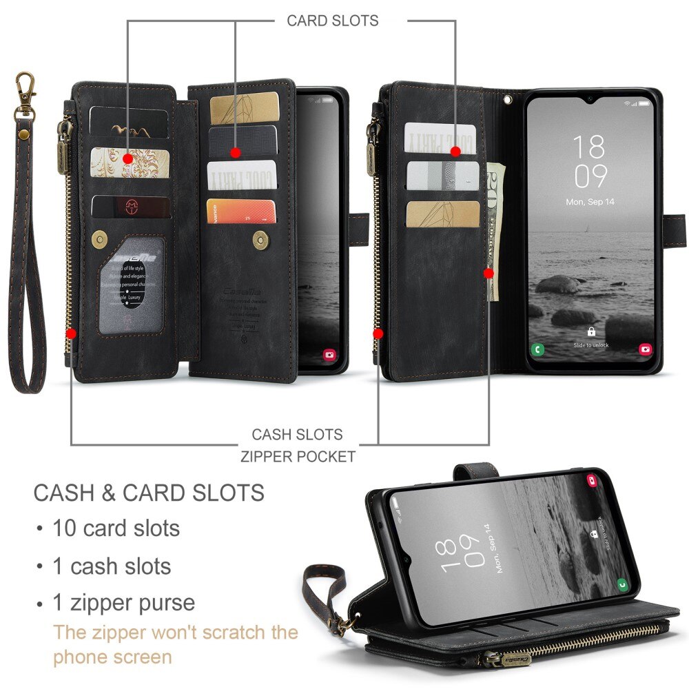 Bookcover hoesje Rits Samsung Galaxy A14 Zwart