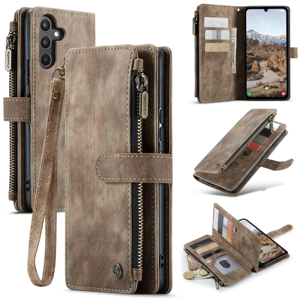 Bookcover hoesje Rits Samsung Galaxy A34 bruin