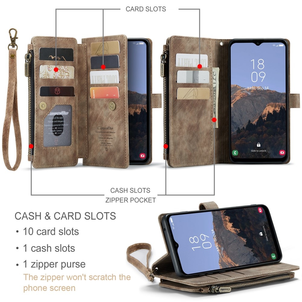 Bookcover hoesje Rits Samsung Galaxy A34 bruin