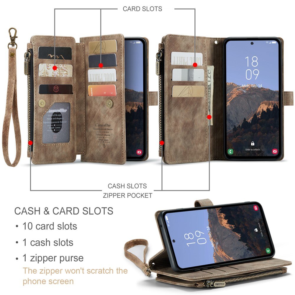 Bookcover hoesje Rits Samsung Galaxy A54 bruin