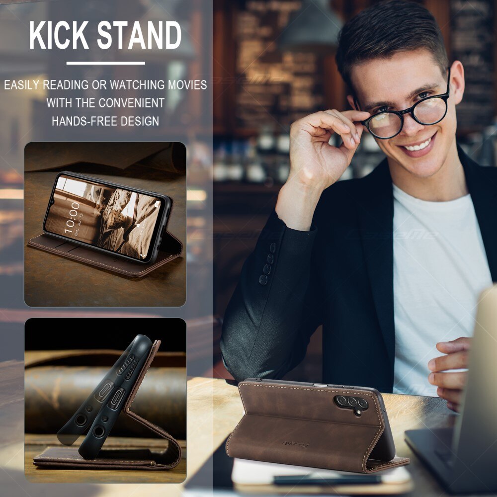 Slim Bookcover Hoesje Samsung Galaxy A14 Bruin
