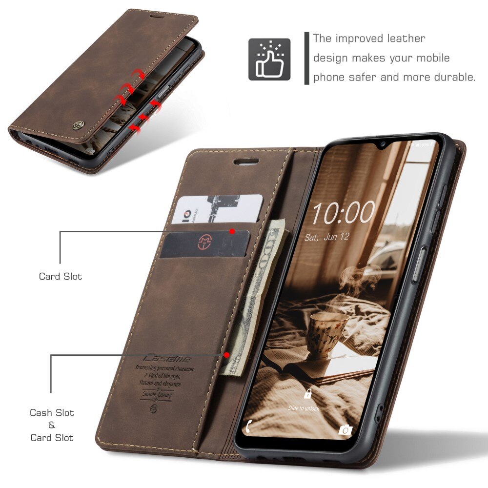 Slim Bookcover Hoesje Samsung Galaxy A14 Bruin