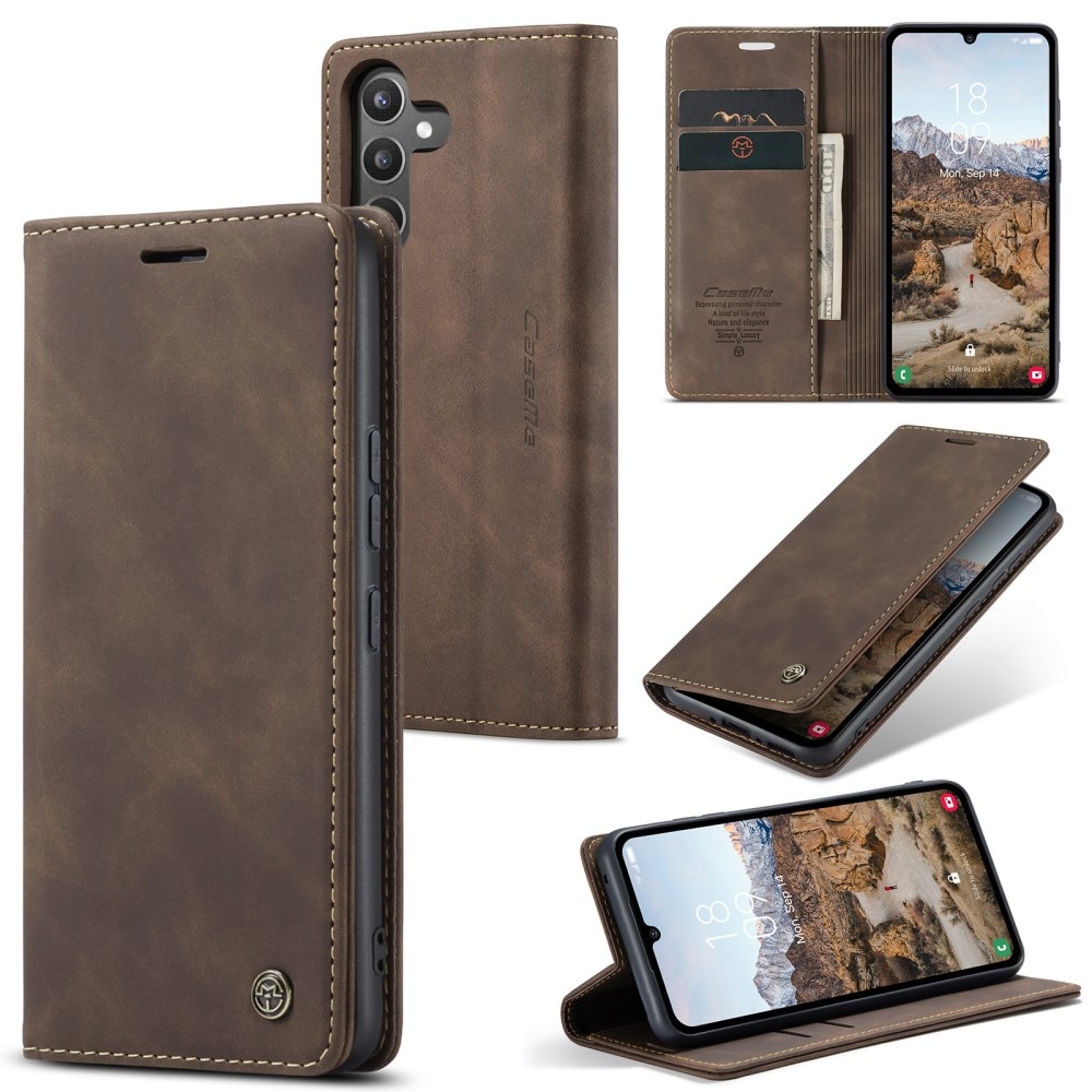 Slim Bookcover hoesje Samsung Galaxy A34 bruin