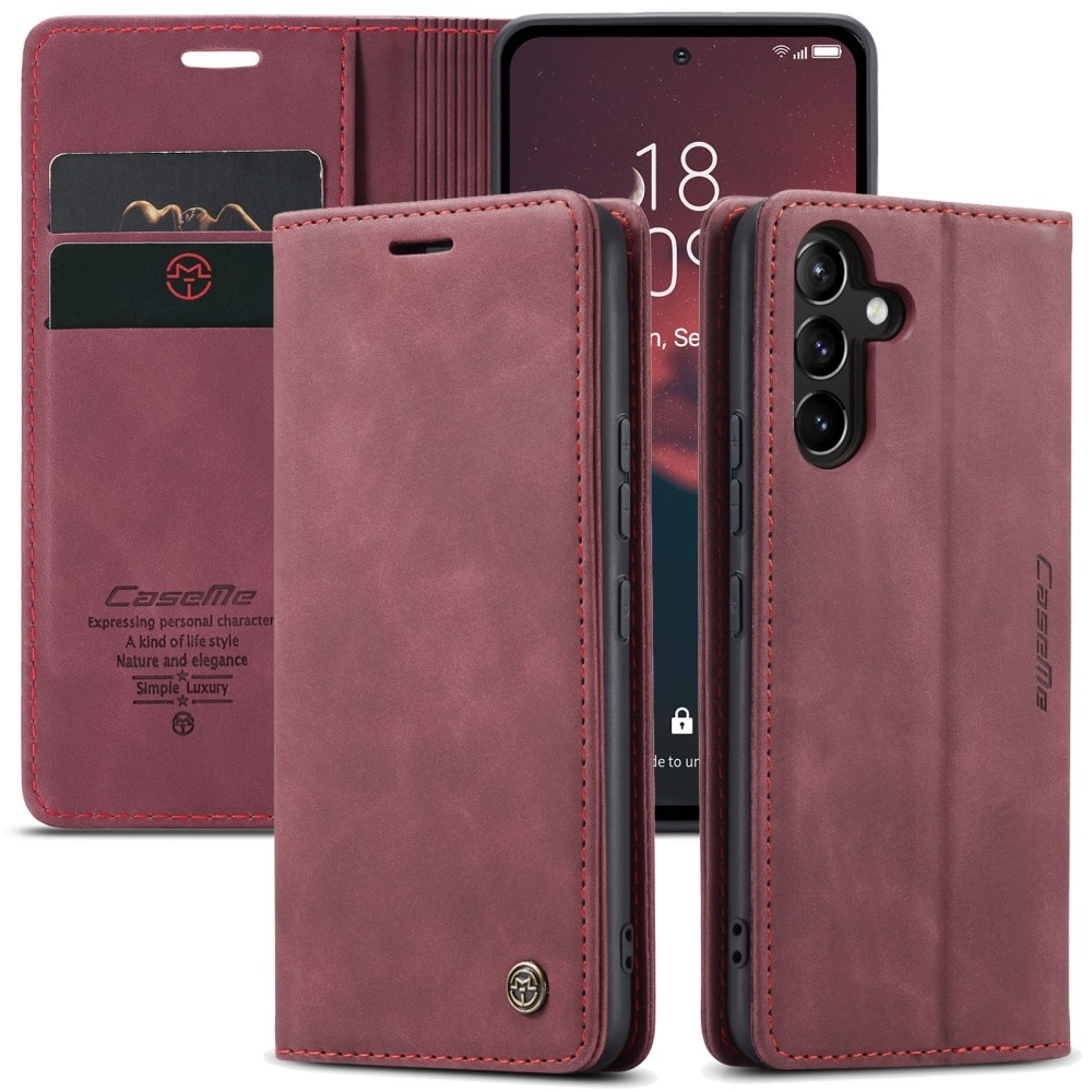 Slim Bookcover hoesje Samsung Galaxy A54 rood