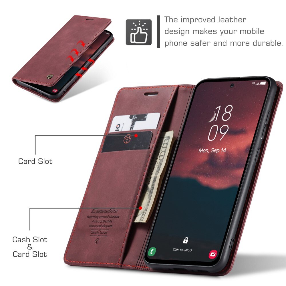 Slim Bookcover hoesje Samsung Galaxy A54 rood