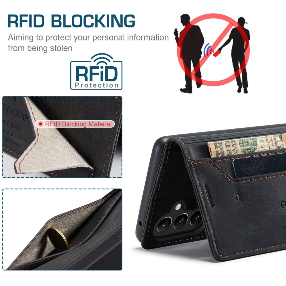 RFID blocking Bookcover hoesje Samsung Galaxy A54 zwart