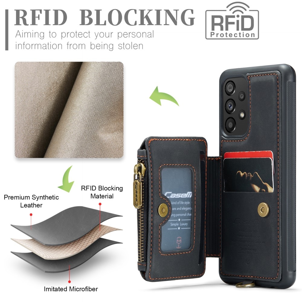 RFID blocking Multi-slot hoesje Samsung Galaxy A54 zwart