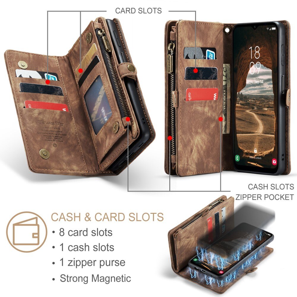 Multi-slot Hoesje Samsung Galaxy A34 Bruin