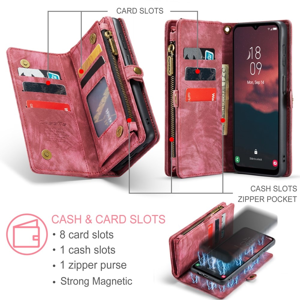 Multi-slot Hoesje Samsung Galaxy A54 rood