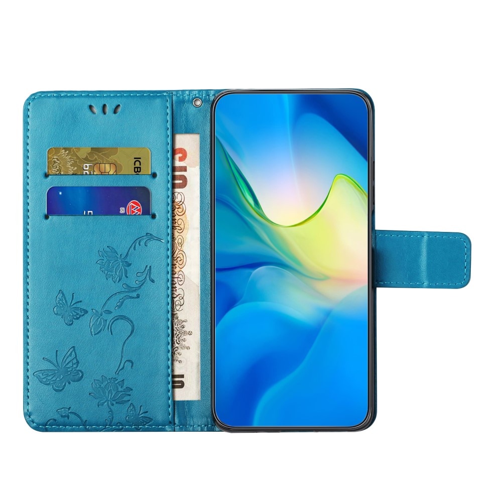 Motorola Moto G53 Leren vlinderhoesje blauw