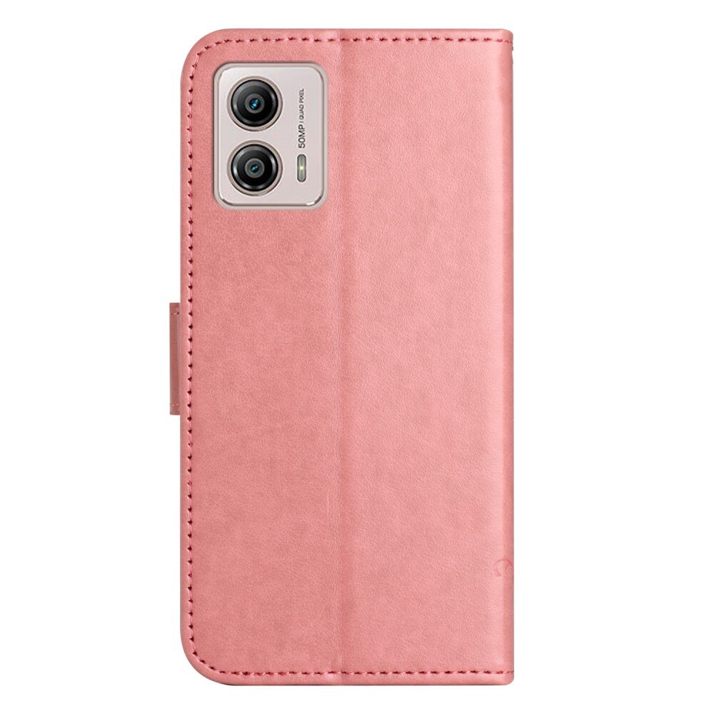 Motorola Moto G53 Leren vlinderhoesje Roze