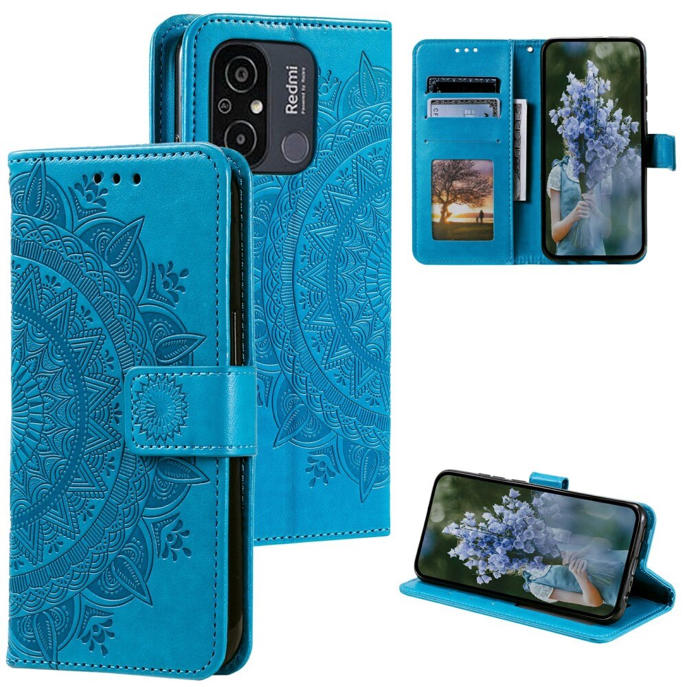 Xiaomi Redmi 12C Leren Mandalahoesje blauw