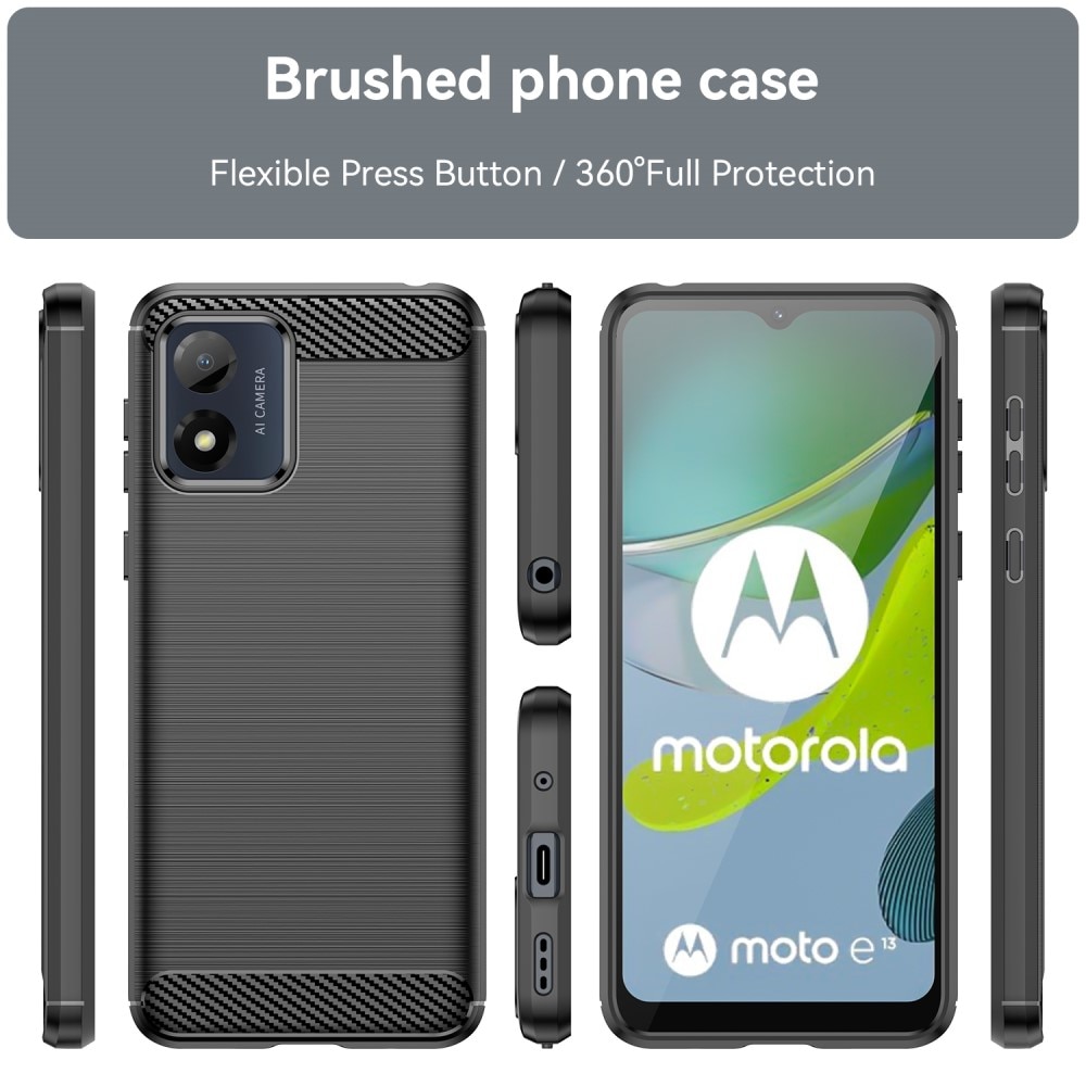 Hoesje TPU Brushed Motorola Moto E13 zwart