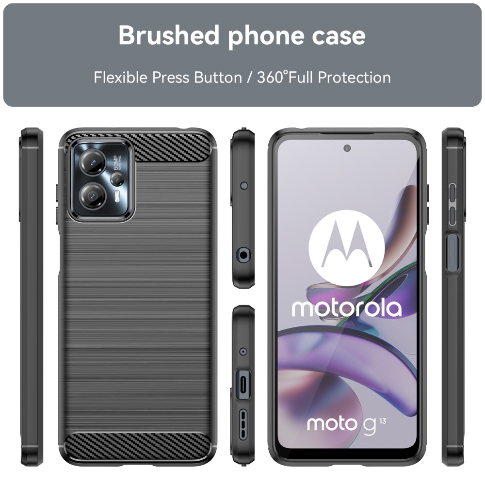 Hoesje TPU Brushed Motorola Moto G23 Zwart