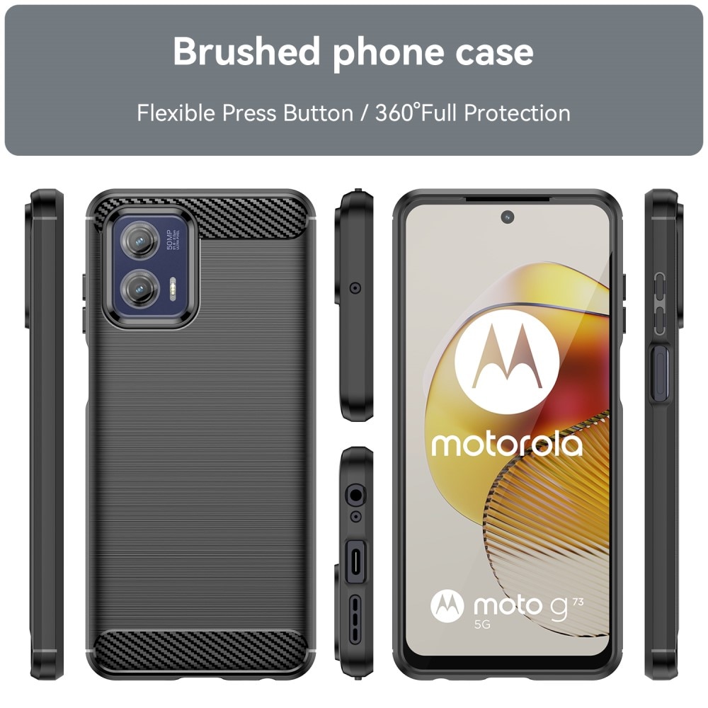 Hoesje TPU Brushed Motorola Moto G73 zwart
