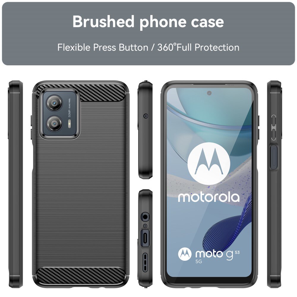 Hoesje TPU Brushed Motorola Moto G53 Zwart
