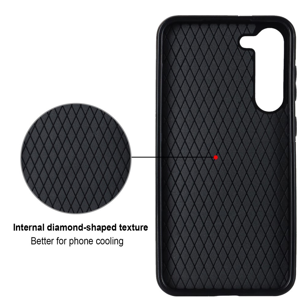 Samsung Galaxy S23 Plus Hoesje Finger Ring Quilted zwart