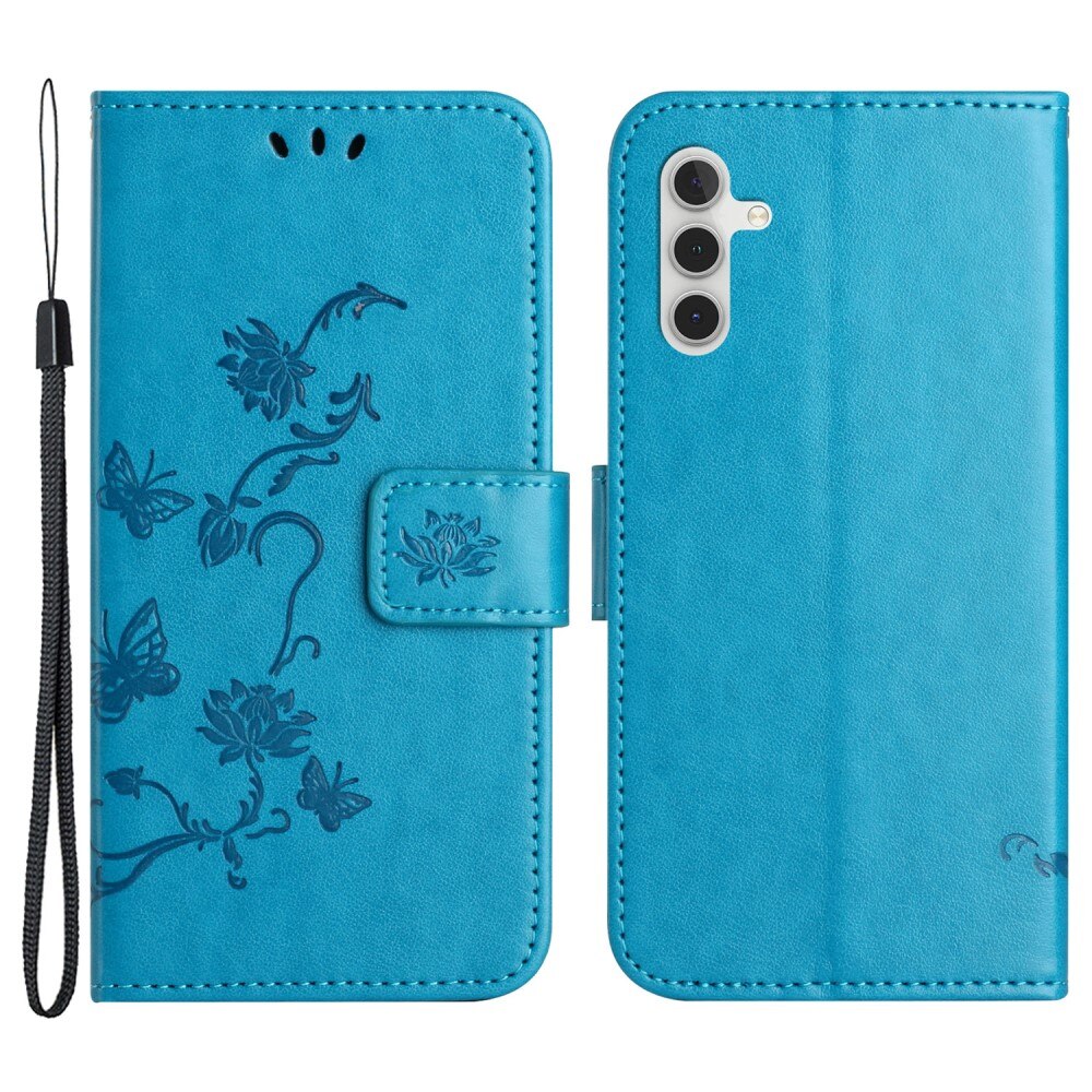 Samsung Galaxy A24 Leren vlinderhoesje Blauw