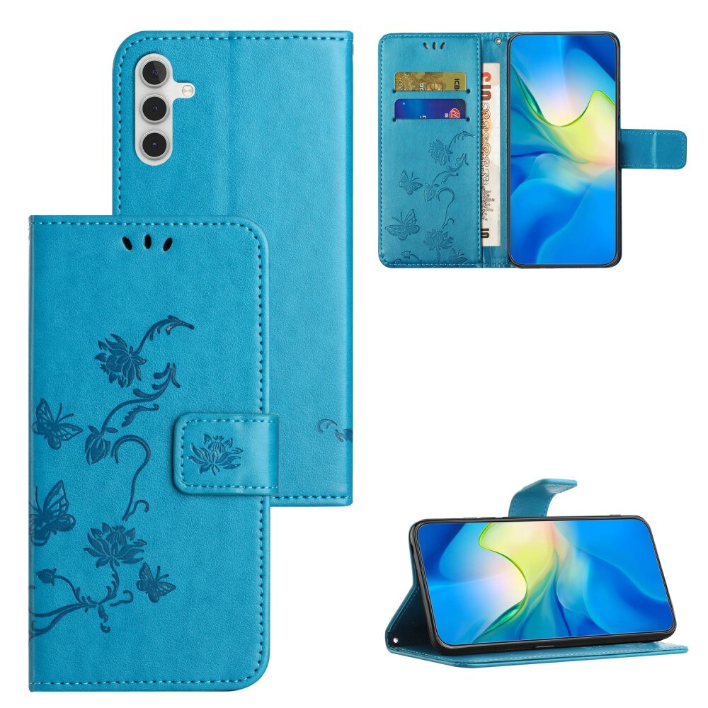 Samsung Galaxy A24 Leren vlinderhoesje blauw