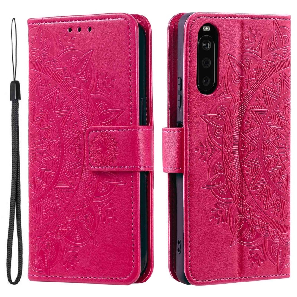 Sony Xperia 10 V Leren Mandalahoesje Roze