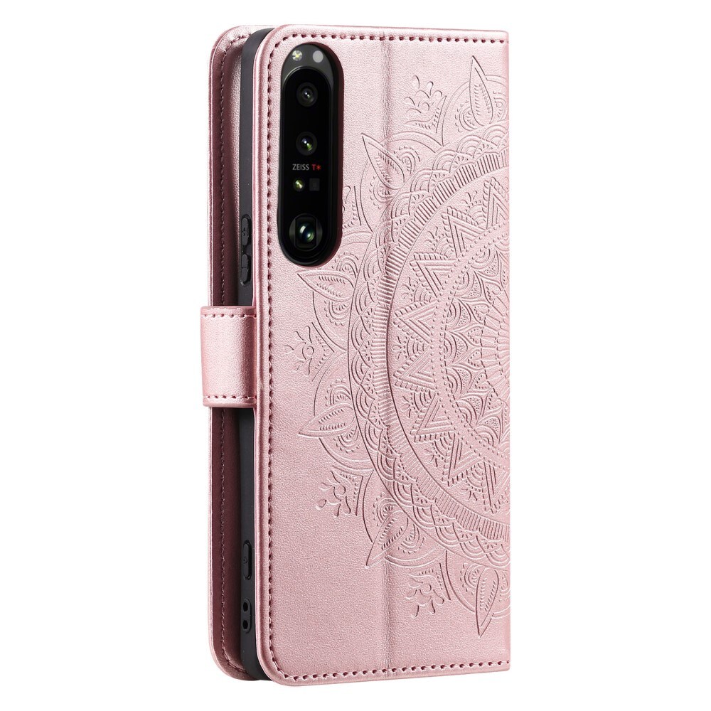 Sony Xperia 1 V Leren Mandalahoesje rosé goud