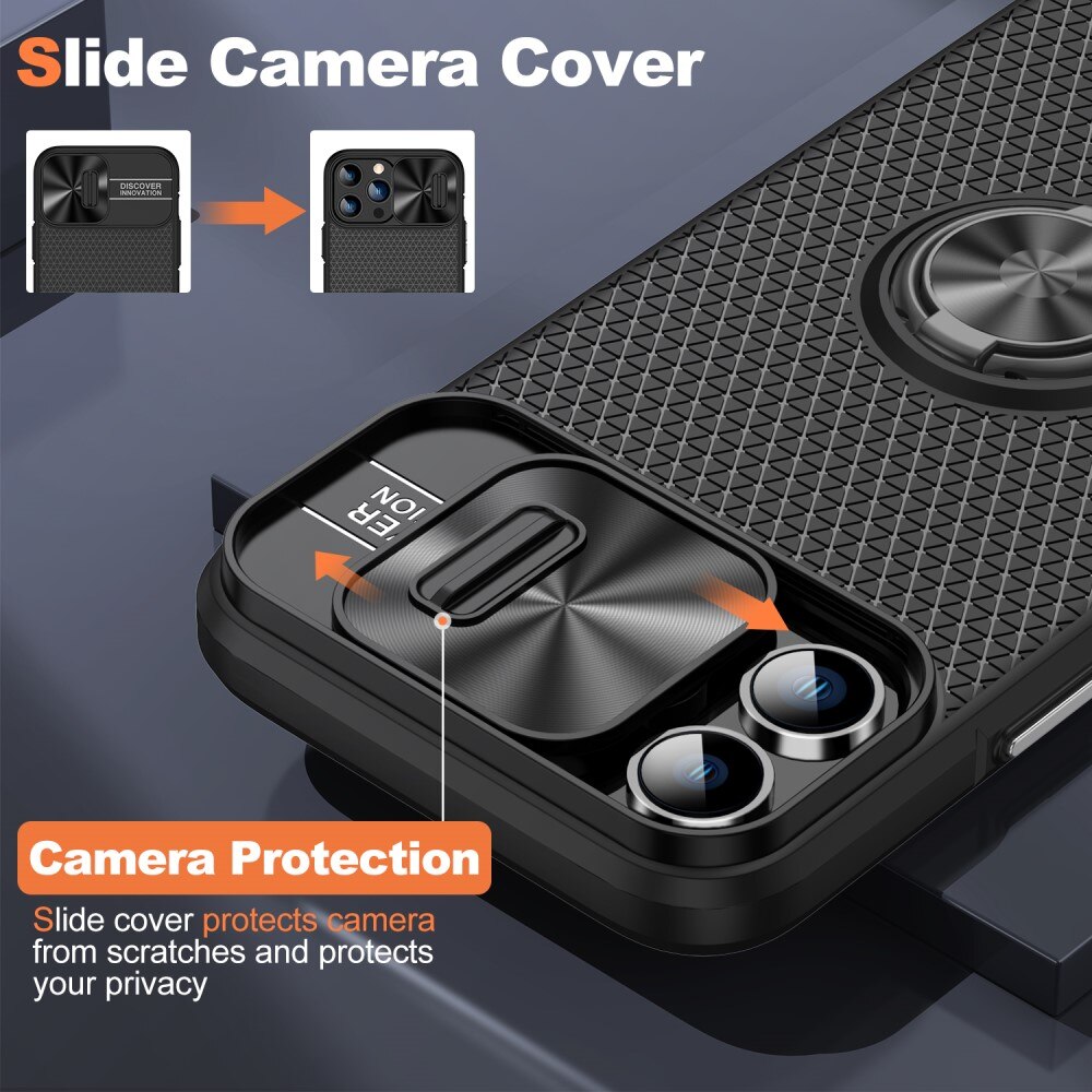 iPhone 13 Pro Max TPU hoesje Camera Protector + Ring zwart