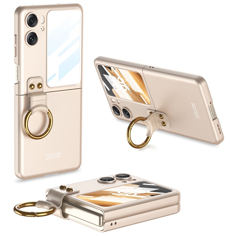 Oppo Find N2 Flip Hoesje met ringhouder champagne goud