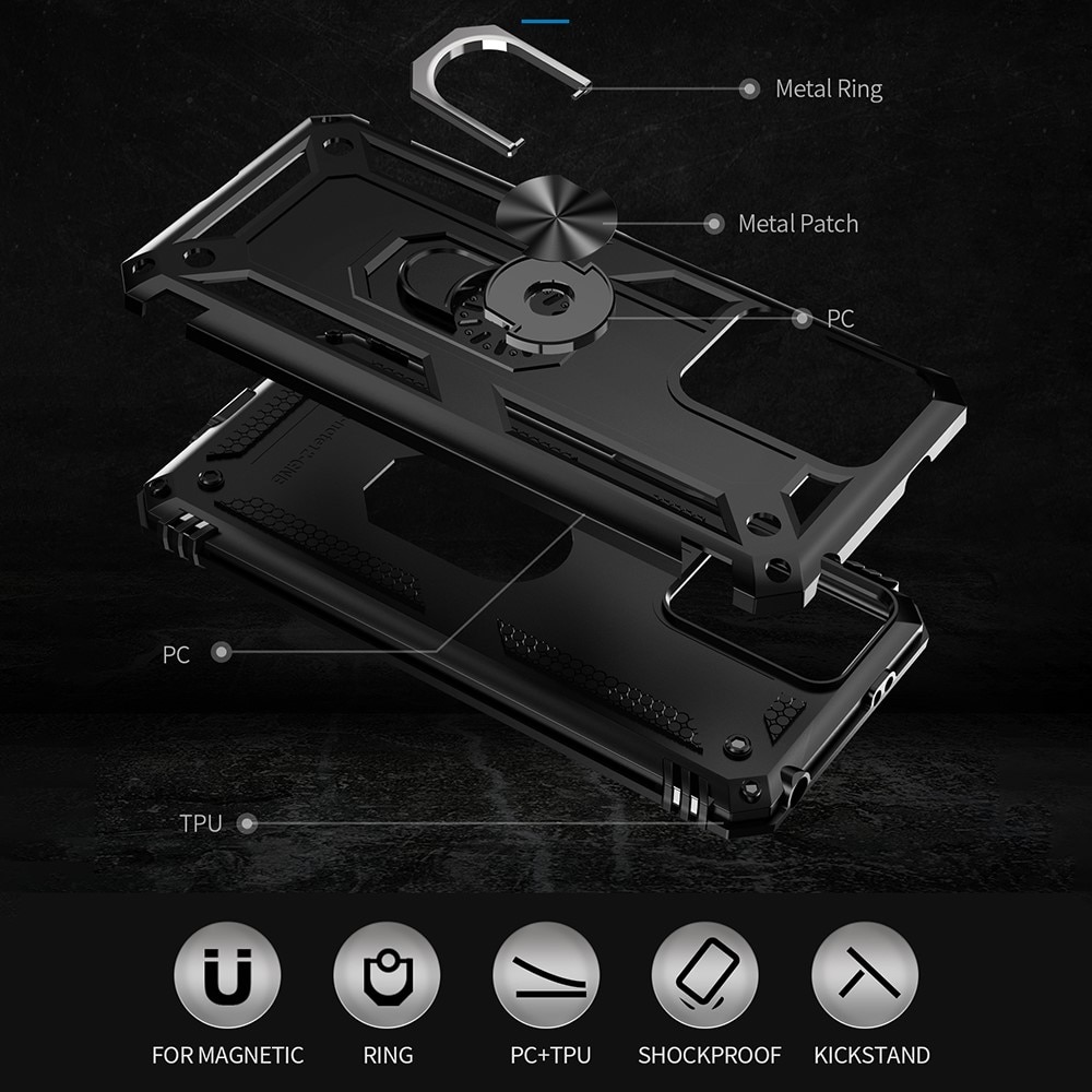 Xiaomi Redmi Note 12 Hybridcase Tech Ring zwart