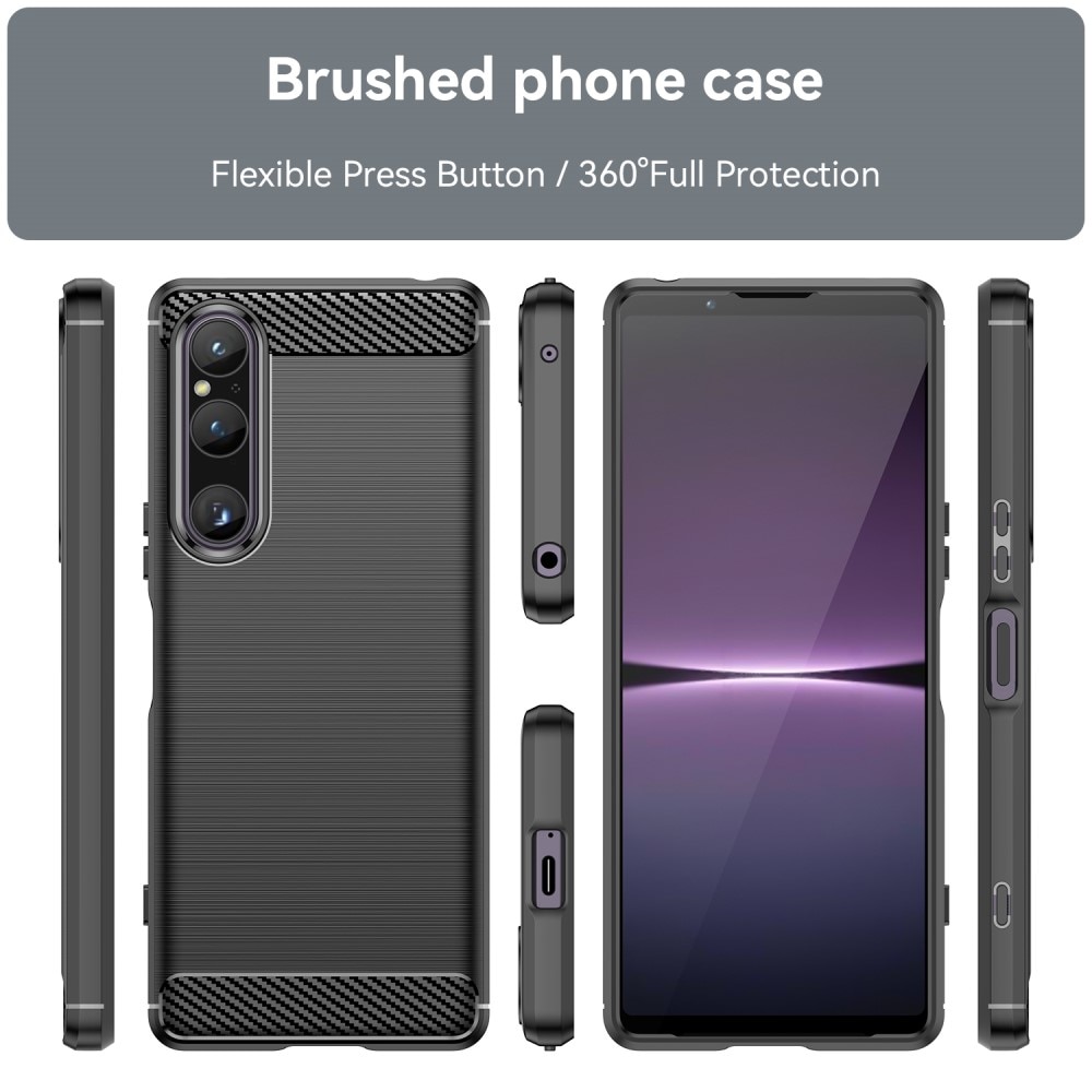 Hoesje TPU Brushed Sony Xperia 1 V Zwart