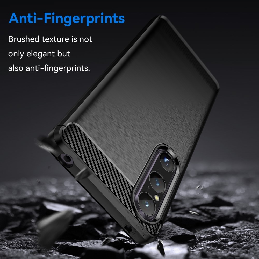 Hoesje TPU Brushed Sony Xperia 1 V Zwart