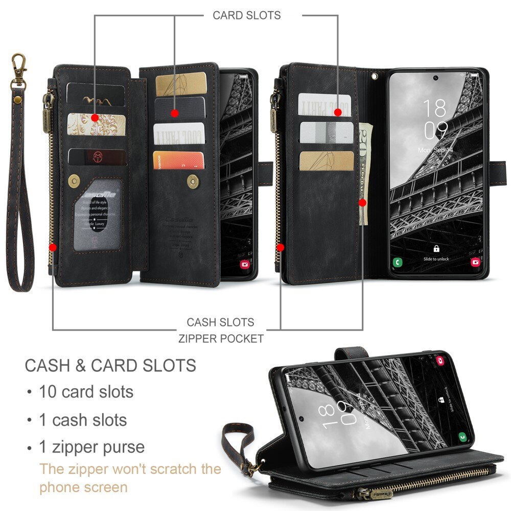 Bookcover hoesje Rits Samsung Galaxy S23 Plus Zwart