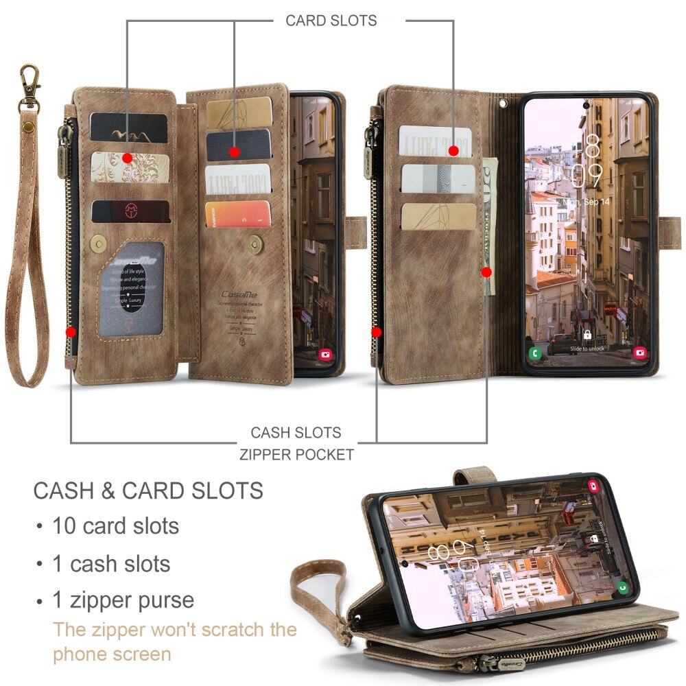 Bookcover hoesje Rits Samsung Galaxy S23 Plus Bruin