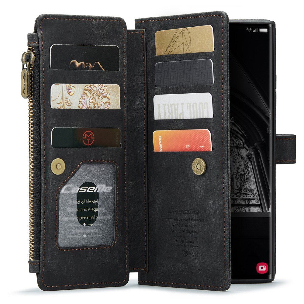 Bookcover hoesje Rits Samsung Galaxy S23 Ultra zwart