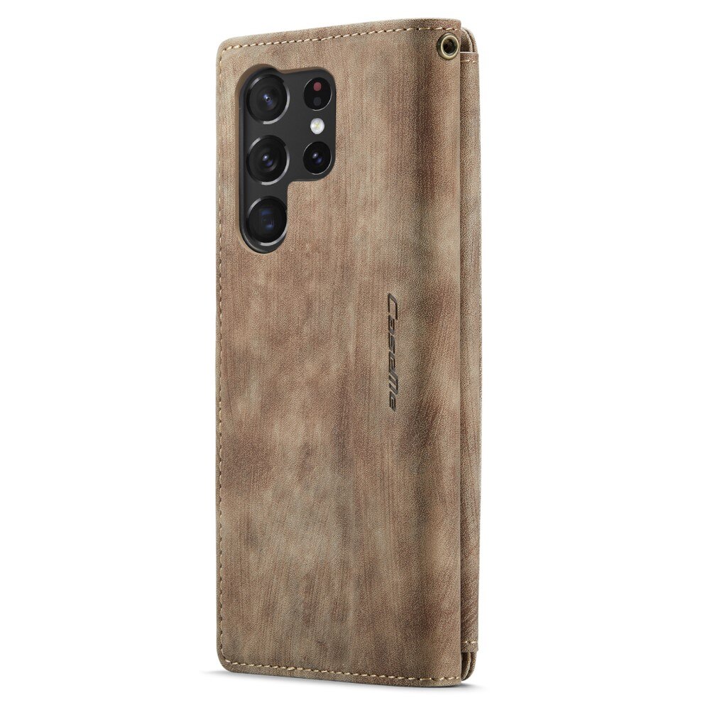 Bookcover hoesje Rits Samsung Galaxy S23 Ultra Bruin