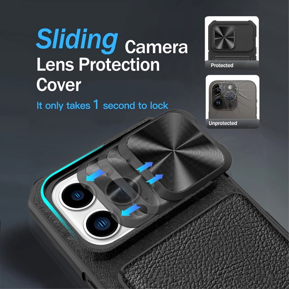 iPhone 14 Pro Hybridcase Camera Protector+Cardslot zwart