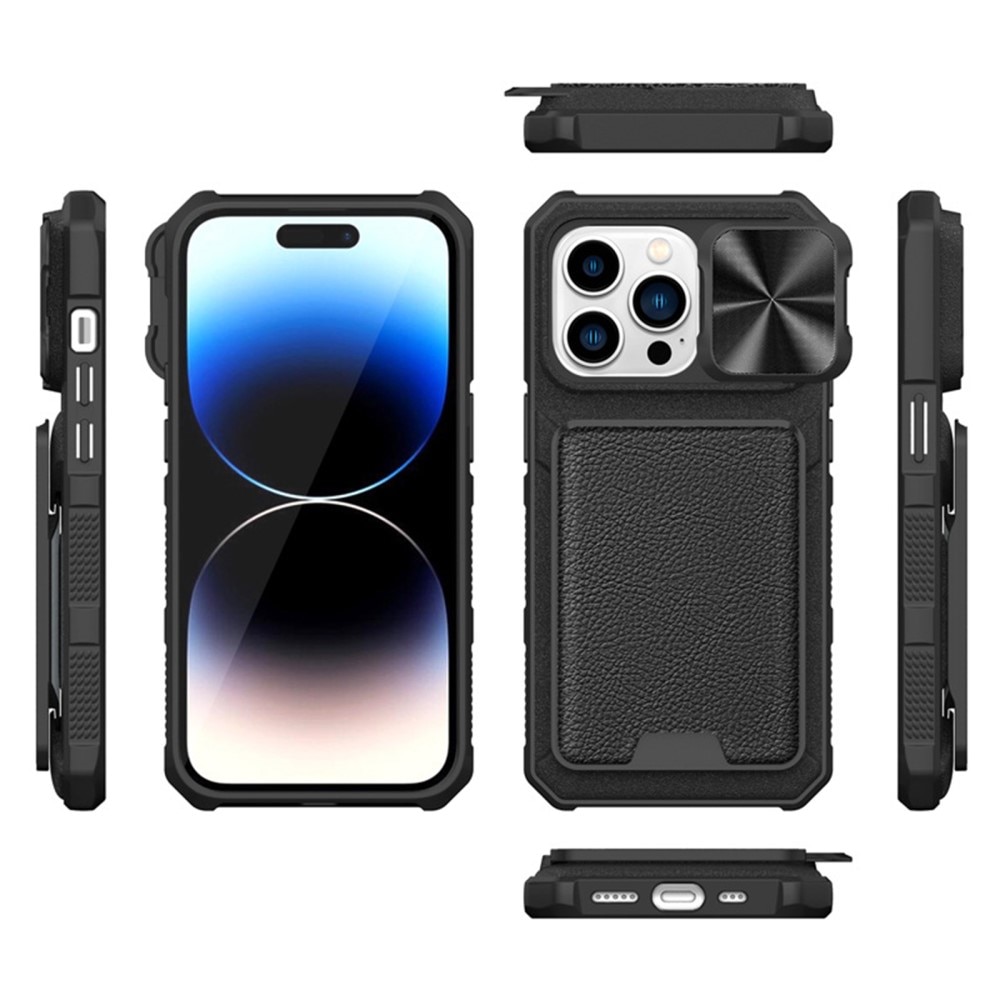 iPhone 14 Pro Max Hybridcase Camera Protector+Cardslot zwart