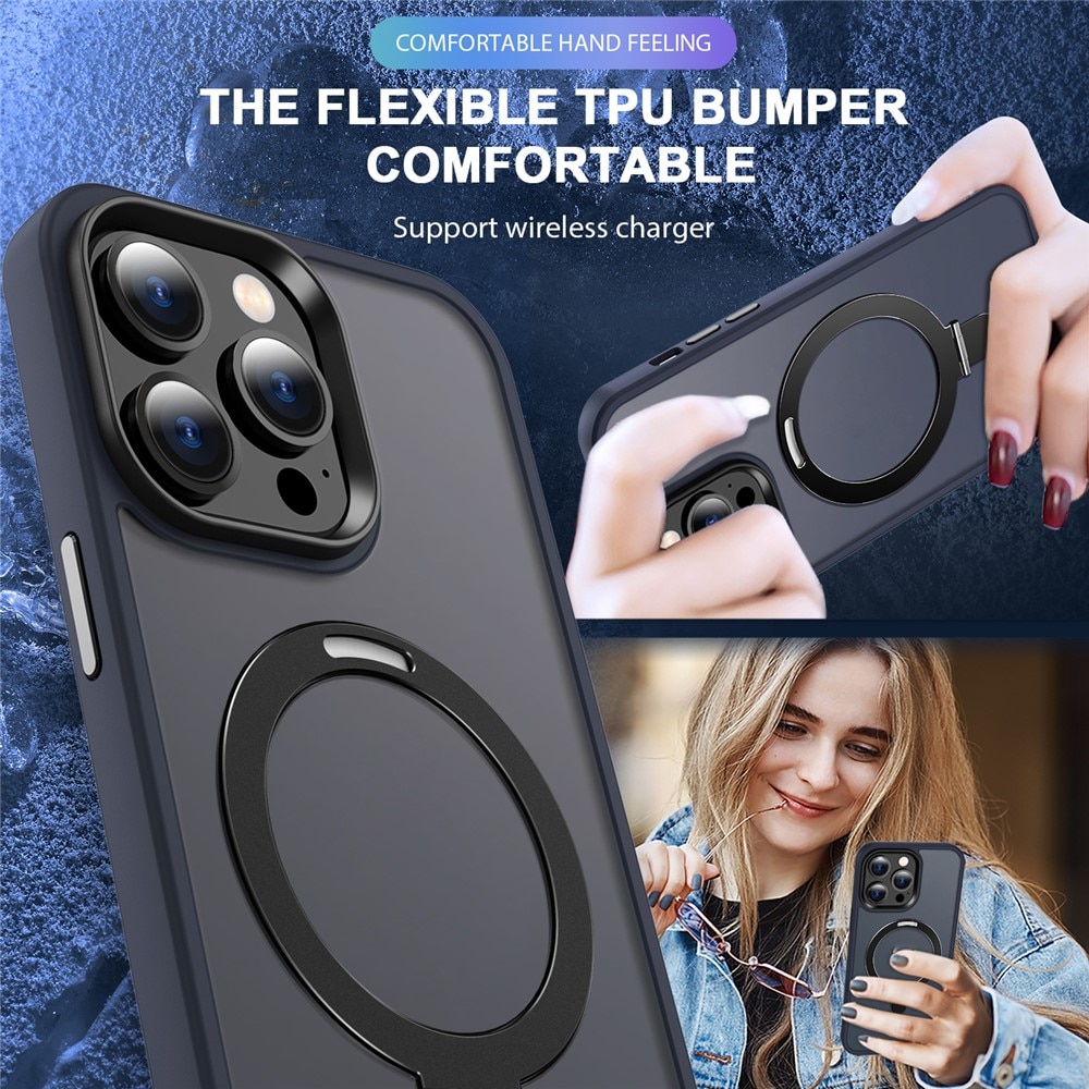 iPhone 15 Pro Max Hybridcase Magnetic Ring Blauw
