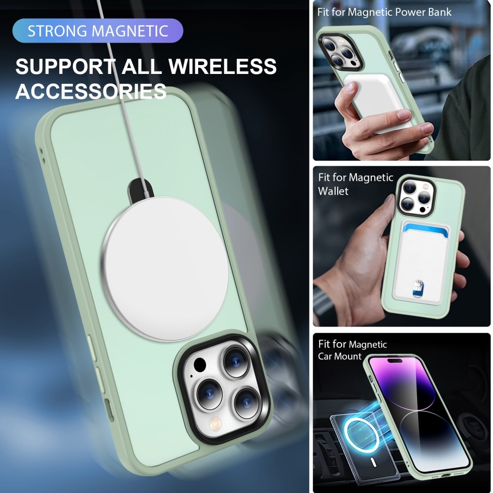 iPhone 15 Pro Hybridcase MagSafe Ring licht groen