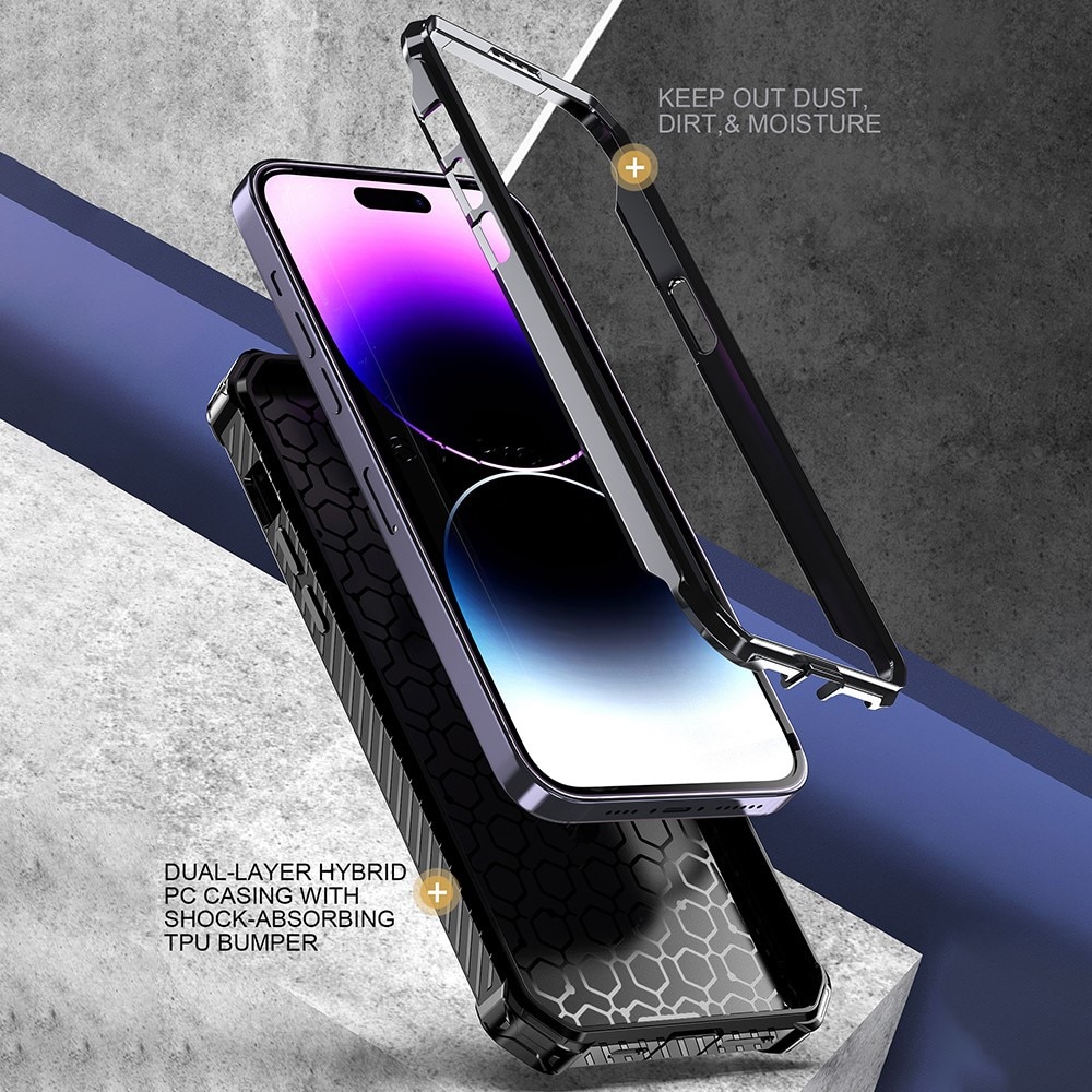 iPhone 14 Pro Hybridcase Tech MagSafe Ring zwart