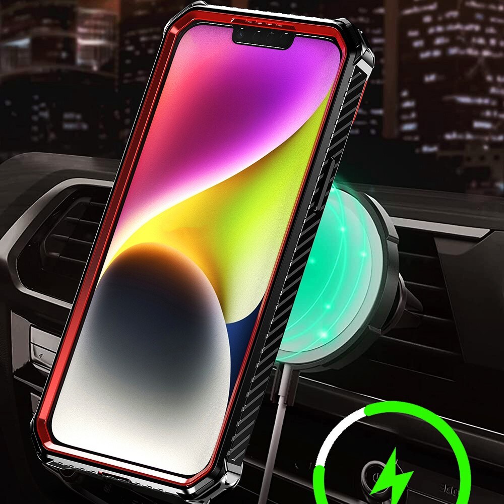 iPhone 14 Hybridcase Tech MagSafe Ring zwart